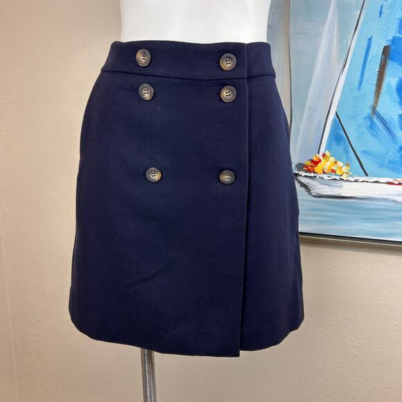 Boden Skirt Wrap Mini Blue wool blend Size 8 NWT - Picture 1 of 7